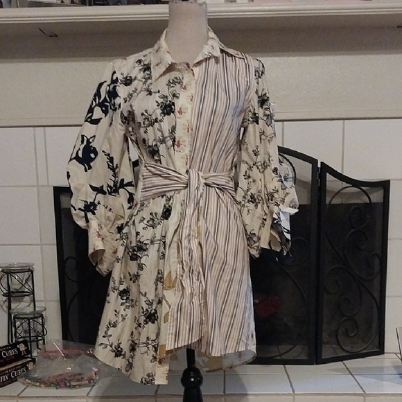 Tracy Reese Black and Cream Floral Dress - Picture 2 of 2